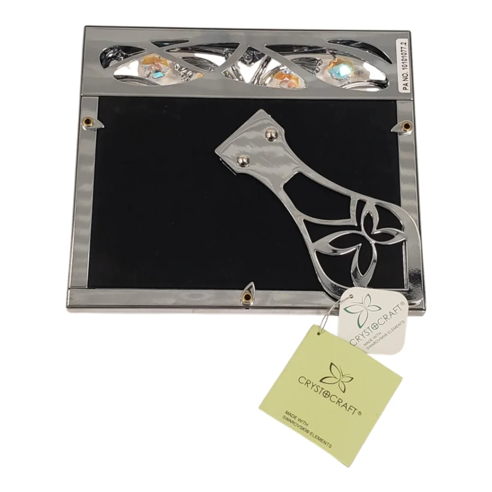 CRYSTOCRAFT Wedding‎ Gift Picture Frames 4R Kissing Swan Swarovski Metal Art NWT